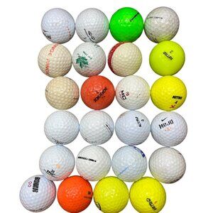 Mixed Set Of 24 Used Golf Balls Nike Titleist Callaway Bridgestone Bright/White